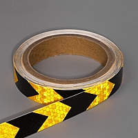 Светоотражающая лента, самоклеящаяся, черно-желтая, 2 см х 8 м