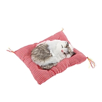 Игрушка на панель авто, кошка на подушке, бело-серый окрас