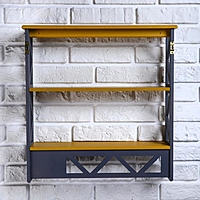 Полка Лофт трехъярусная 49×50×14 см, желтая