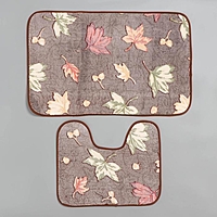 Набор ковриков для ванной и туалета "Осенние листья" 2 шт
