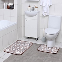Набор ковриков для ванной и туалета 2 шт "Бежевая фантазия"