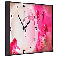 Часы-картина настенные прямоугольные "Розовая мистерия", 37х60 см