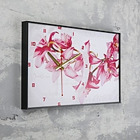 Часы-картина "Орхидеи", 37х60 см  микс