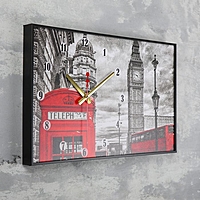 Часы-картина "Биг Бен и телефонная будка", 37х60 см
