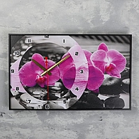 Часы-картина "Магия Орхидей", 37х60 см  микс