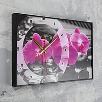 Часы-картина "Магия Орхидей", 37х60 см  микс