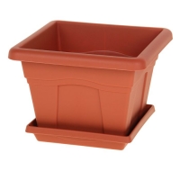 Горшок "Квадро" с поддоном 12,2 л 32х32 см, цвет терракотовый
