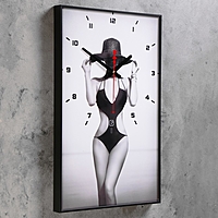 Часы-картина "Девушка в шляпе", 37х60 см