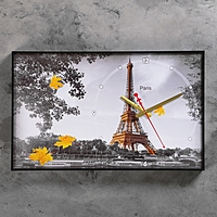 Часы-картина "Осенний париж II", 37х60 см