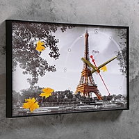Часы-картина "Осенний париж II", 37х60 см