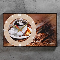 Часы-картина "Coffee", 37х60 см  микс