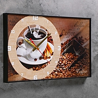 Часы-картина "Coffee", 37х60 см  микс