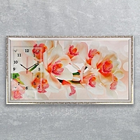 Часы-картина настенные "Ветка орхидеи", 50х100 см микс