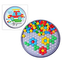 Мозаика шестигранная, 120 элементов (круглая пласт.коробка)