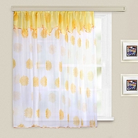 Кухонная штора "Юна", 285х160 см +/- 5 см, цвет золотой, принт микс