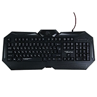 Клавиатура Qumo Dragon War Spirit, игровая, проводная, подсветка, 104 клавиши, USB, чёрная