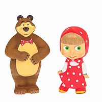 Набор резиновых игрушек для ванной Маша и Медведь в сетке