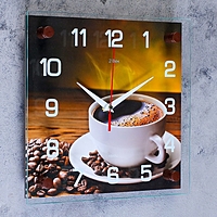 Часы настенные квадратные "Кофе",  микс 25х25 см