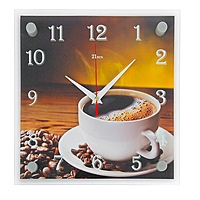Часы настенные квадратные "Кофе",  микс 25х25 см