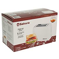 Тостер Sakura SA-7608W, 750 Вт, подогрев, белый