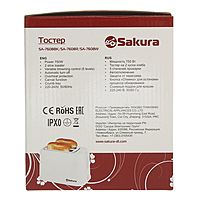 Тостер Sakura SA-7608W, 750 Вт, подогрев, белый