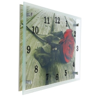 Часы настенные прямоугольные "Красная роза", 25х35 см