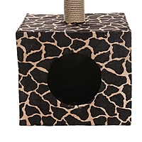Домик-когтеточка "Куб" с площадкой и игрушкой, 35 х 30 х 85 см, микс