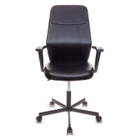Кресло Бюрократ CH-605/BLACK, искусственная кожа, крестовина металл, чёрный