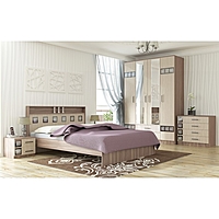 Кровать двуспальная «Коста – Рика», с основанием, 2082×1665×1040 мм, цвет ясень шимо светлый/тёмный