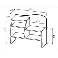 Обувница «Волна», 855×380×750 мм, цвет ясень шимо светлый/тёмный