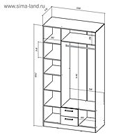 Шкаф трёхстворчатый «Коста – Рика», 1200×570×2300 мм, цвет ясень шимо
