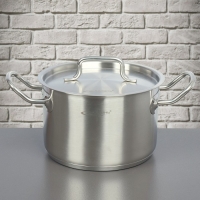 Кастрюля 3 л "Общепит", d=18 см, h=12 см, металлическая крышка, ТРС