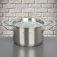 Кастрюля 2 л "Общепит", d=16 см, h=10 см, металлическая крышка, ТРС