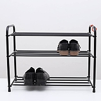 Этажерка для обуви 60 см, 3 яруса, черная