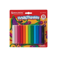 Пластилин 12цв 200г BRAUBERG, блистер 103350