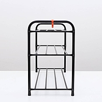 Этажерка для обуви 80 см, 3 яруса, черная