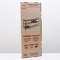 Этажерка для обуви 80 см, 3 яруса, черная