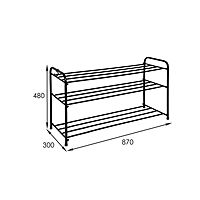 Этажерка для обуви 80 см, 3 яруса, черная
