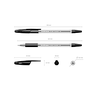 Ручка шариковая Erich Krause R-301 GRIP, стержень черный, узел 1.0мм, резиновый упор, EK 39528