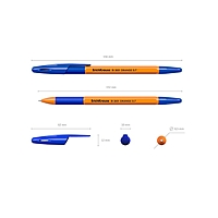 Ручка шариковая Erich Krause R-301 GRIP ORANGE, стержень синий, узел 0.7мм, резиновый упор, EK 39531