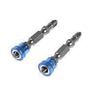 Биты двухсторонние TUNDRA, сталь S2, круглый магнит-ограничитель, PH2 х 50 мм, 2 шт.