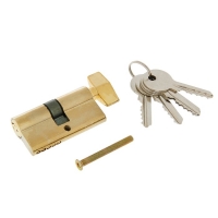 Цилиндровый механизм, 60 мм, с вертушкой, английский ключ, 5 ключей, цвет золото