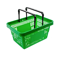 Корзина покупательская пластиковая 20л, цвет зелёный
