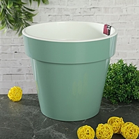Кашпо 2,4 л "Порто" со вставкой, цвет нефритовый