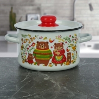 Кастрюля 2,9 л "Мишки", цвет белоснежный