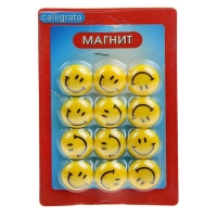Магниты для доски Смайл d-2см (набор12шт ) на блистере Calligrata