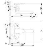 Смеситель для ванны Lemark Status LM4414C плоский излив