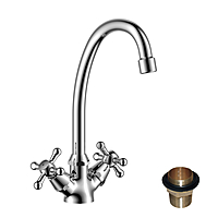 Смеситель для кухни Rossinka Y02-71U двухвентильный хром