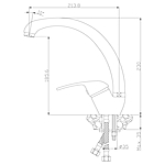 Смеситель для кухни Rossinka Y40-23 высокий излив хром