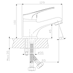 Смеситель для раковины Rossinka B35-11 хром